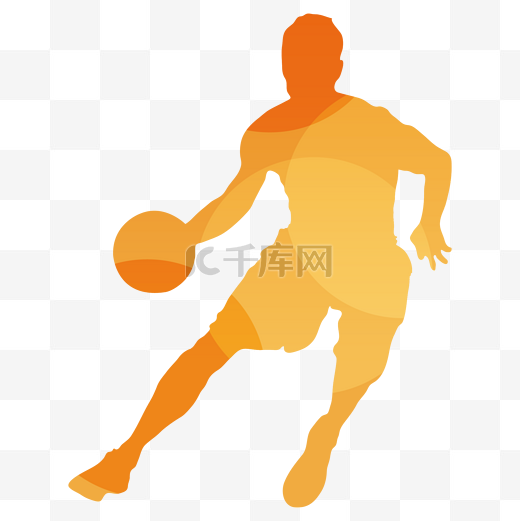 篮球健身人物插画图片