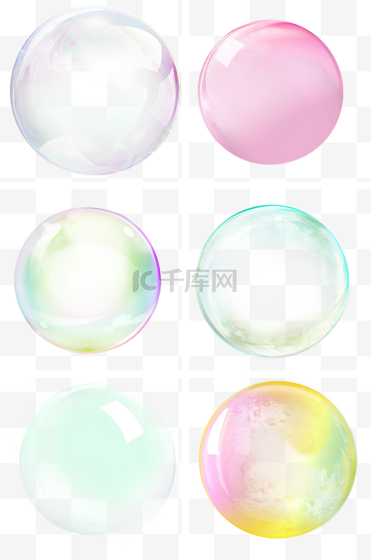 透明气泡玻璃球图片