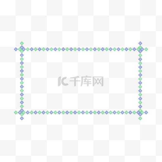 蓝绿色中式花纹边框图片