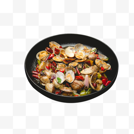 中式菜品辣炒花蛤美食摄影图片
