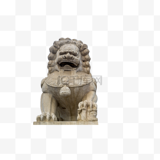 古代中国风石狮子墩图片