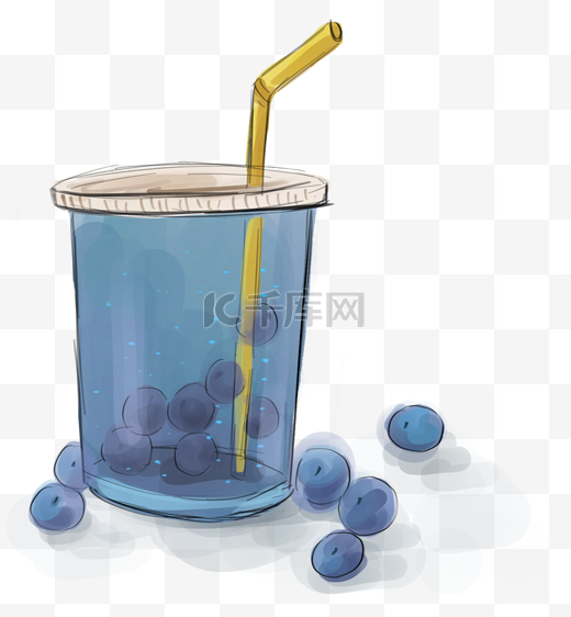 夏季蓝莓果汁图片