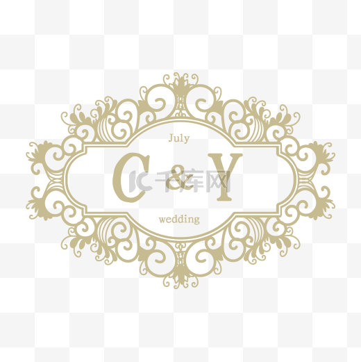 欧式花纹婚礼logo图片