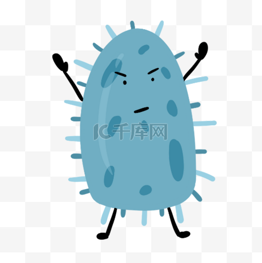 深蓝色简约形状卡通病毒细菌图片