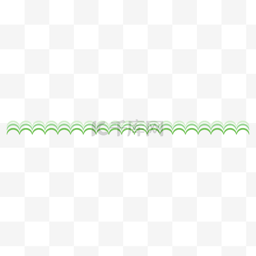 渐变绿色波浪纹可爱分割线图片