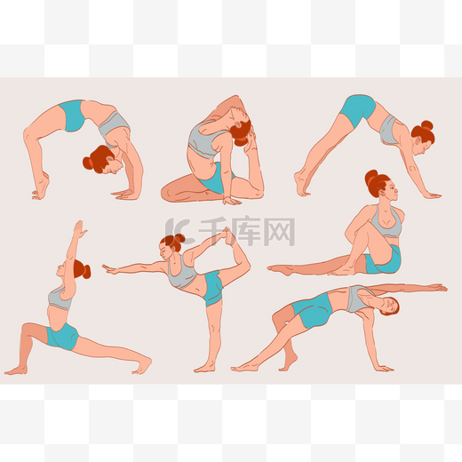 Yoga exercises. Women yoga图片