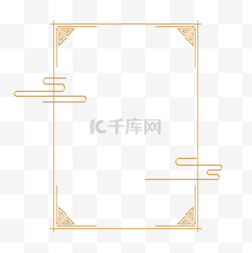 金色浮雕古典传统图案祥云边框图片