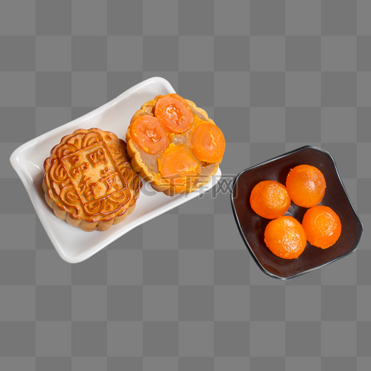 中秋节蛋黄月饼食物图片