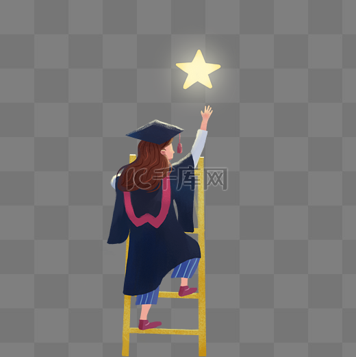 毕业女孩摘星星图片