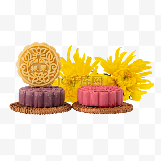 中秋中秋节菊花月饼图片