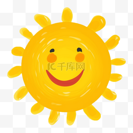 一个黄色可爱卡通的小太阳夏天图片