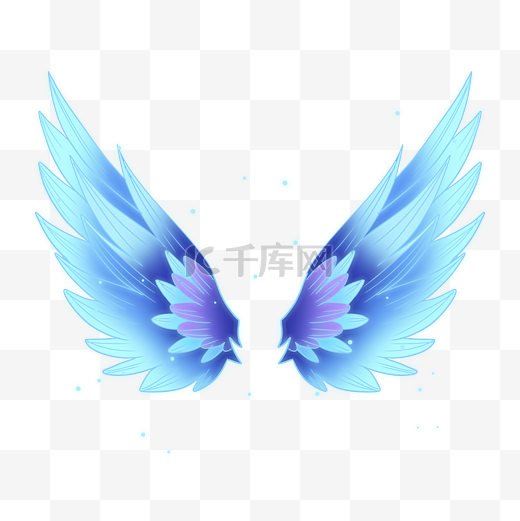 唯美科技蓝色翅膀图片