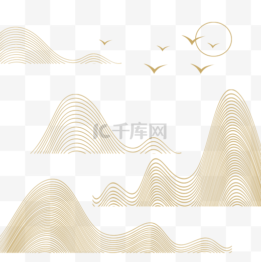 金丝中国风山水底纹图片