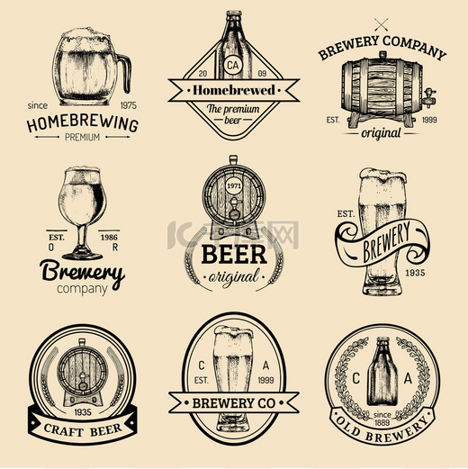 啤酒的标志。啤酒厂标志集.图片