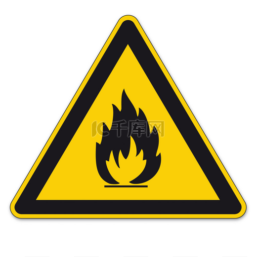 警告 bgv a8 的三角形标志的安全标志矢量象形图图标火焰火易燃图片