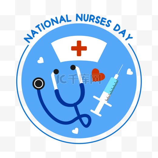 蓝色圆形国际护士节图片
