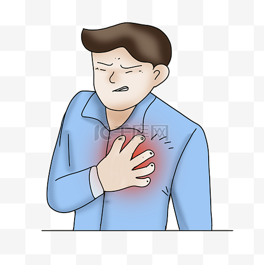 男子胸闷胸痛心绞痛心脏病疾病医疗图片