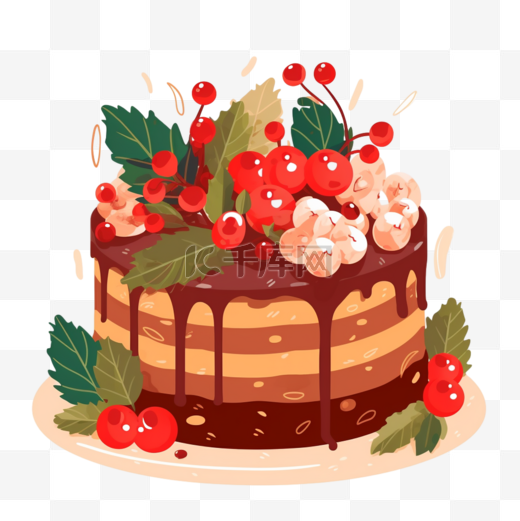 手绘卡通生日蛋糕甜点图片