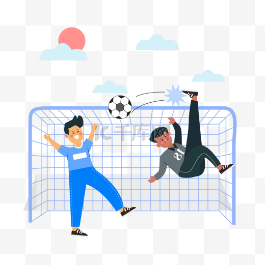 足球运动儿童体育比赛概念插画图片