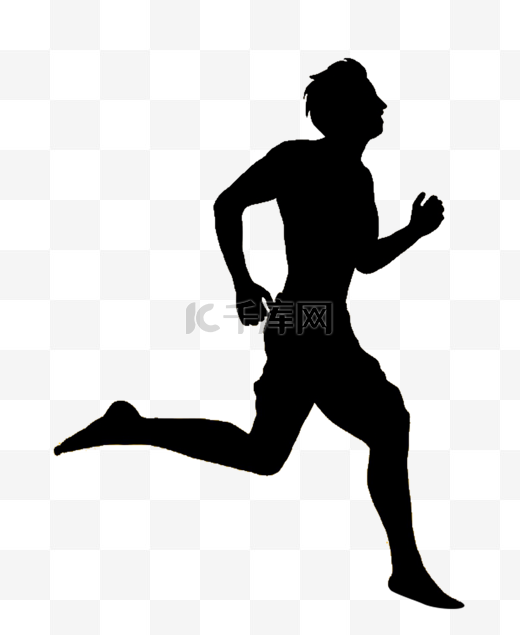 男人跑步剪影图片