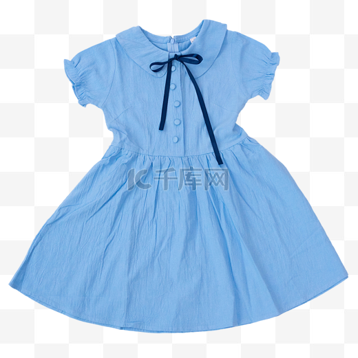 女孩蓝色连衣裙图片