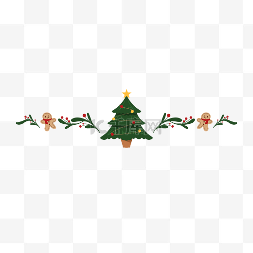 冬季冬天圣诞节圣诞树植物分隔符边框图片