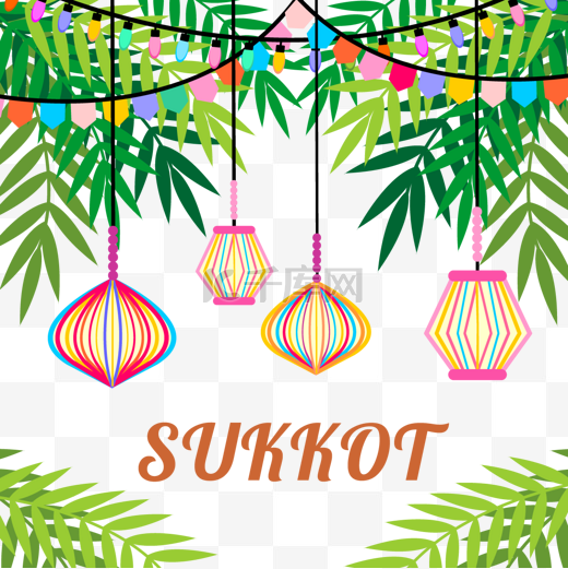 sukkot festival beautiful colorful patterns图片