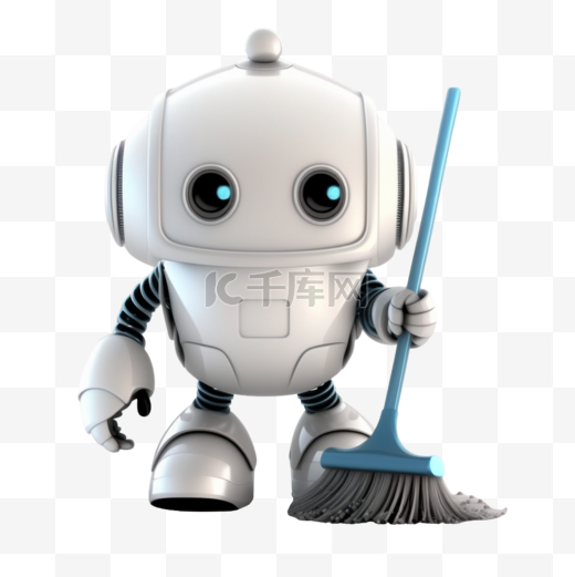 工具型机器人可爱卡通3D立体扫地机器人图片