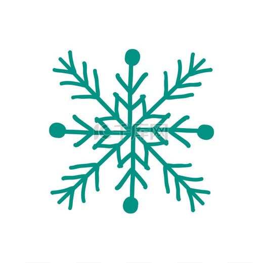 图标的雪花特写，冬季来临的象征，以及冬季假期，作为圣诞节和新年庆祝活动的矢量插图。图片