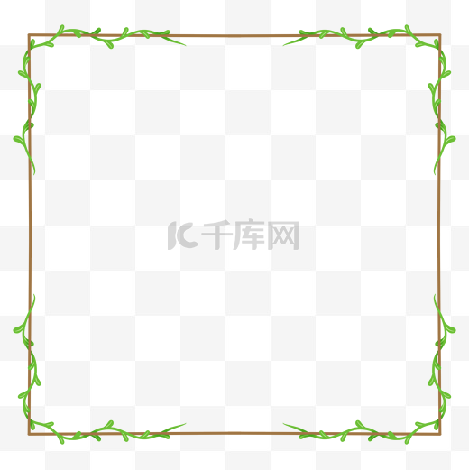 春季春天绿色植物藤蔓叶子边框图片