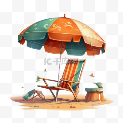 沙滩旅游创意元素遮阳伞图片