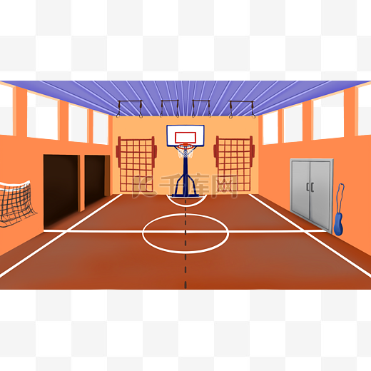 篮球场教育学习学校场景图片