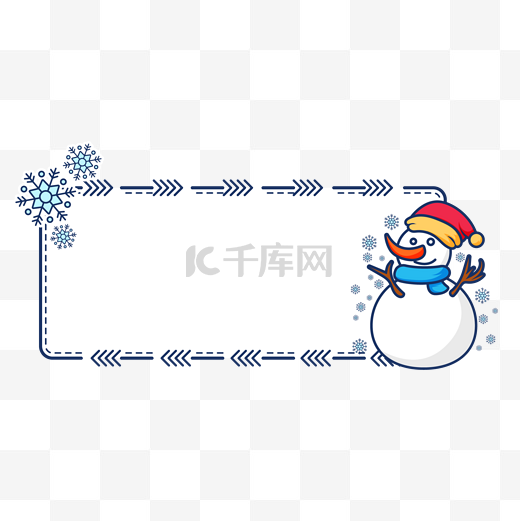 冬季雪天雪人标题框文本框对话框边框图片