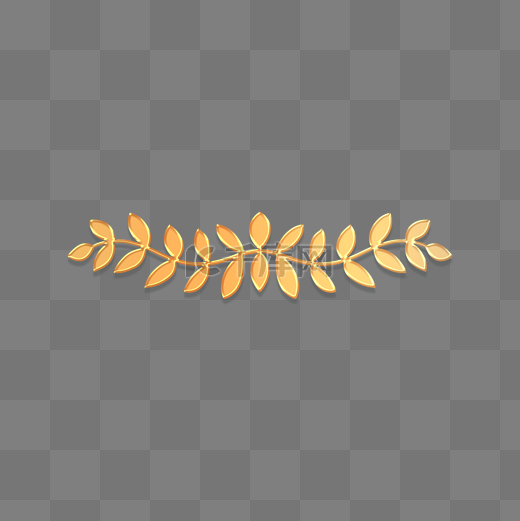 立体金色浮雕麦穗植物分隔符边框图片