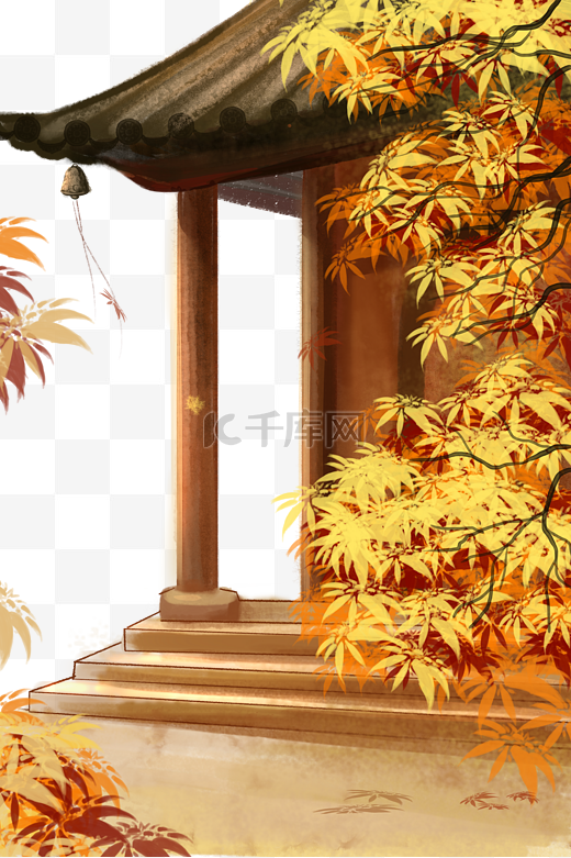 秋天秋季古风枫叶风景图片