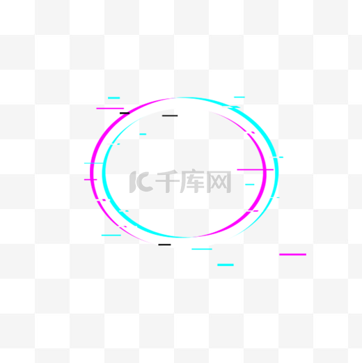 霓虹故障风格几何椭圆边框图片