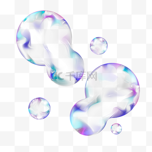 酸性荧光紫色折射镭射水滴气泡图片