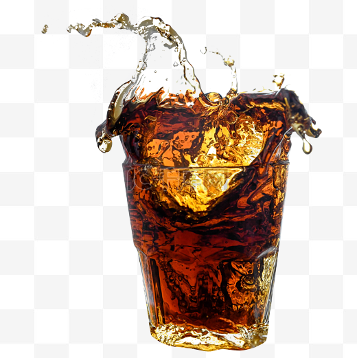 棕色玻璃杯饮料可乐图片