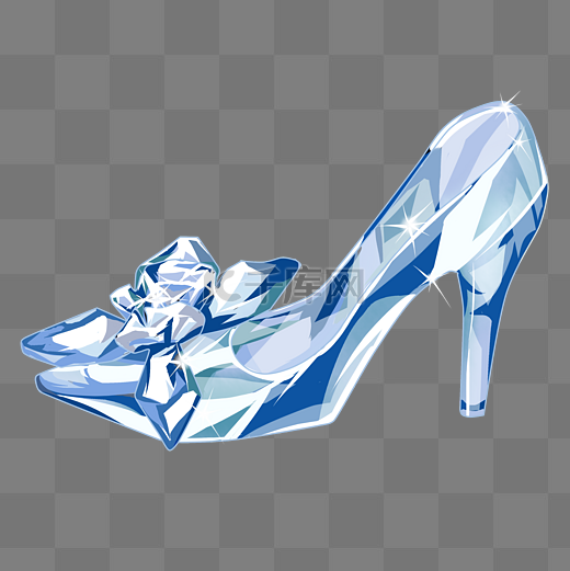 女士高跟鞋蓝色水晶鞋图片