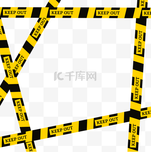 警戒线黄色条纹禁止边框图片