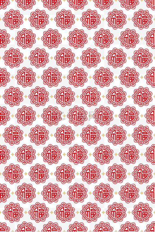 红色中式中国风古典图案福字底纹图片