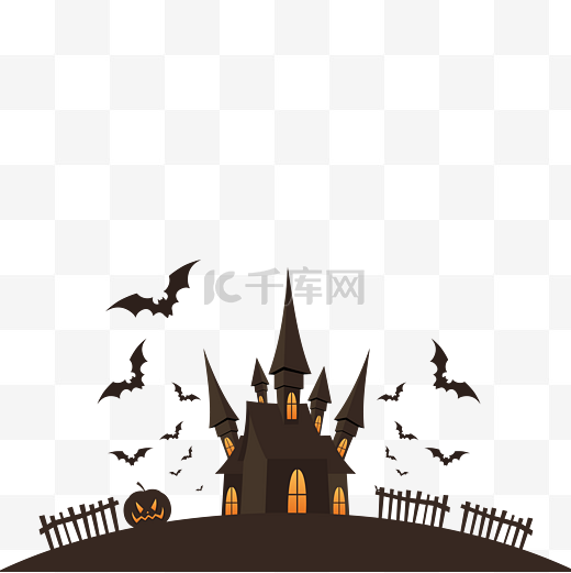 万圣节鬼节城堡蝙蝠图片