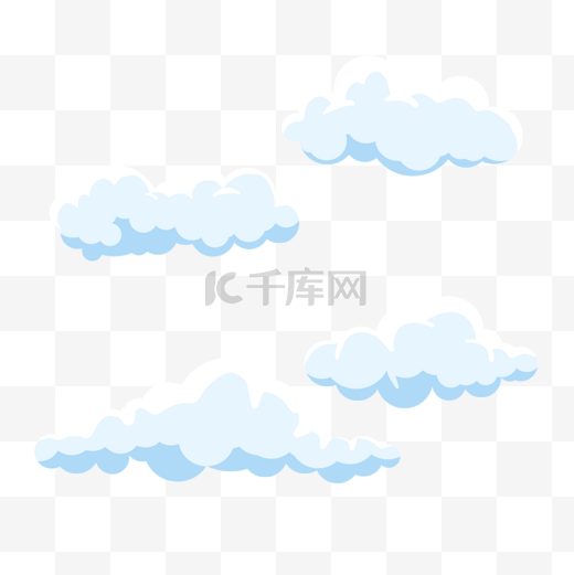 大自然漂浮蓬软白色卡通云朵图片