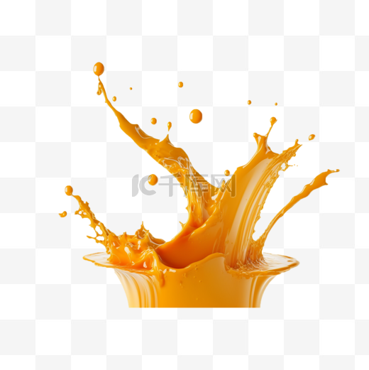 黄色液体飞溅效果水花图片