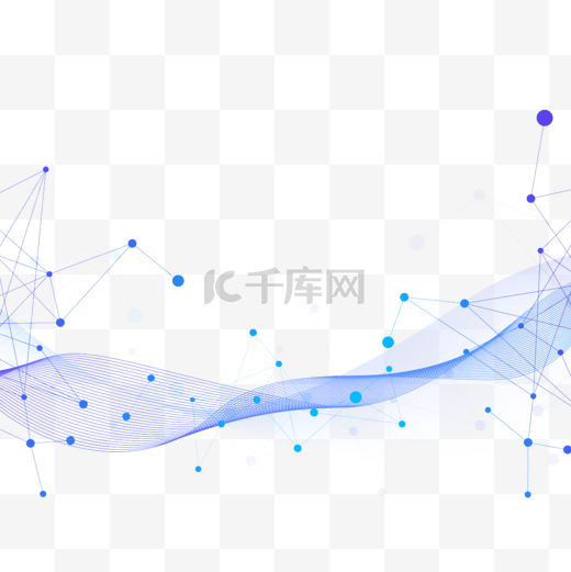 抽象动态波流蓝色科技线图片