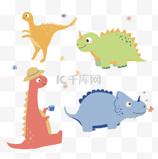 可爱的棘背龙小恐龙图片