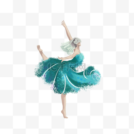 芭蕾演员跳舞水彩图片