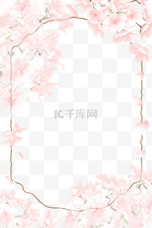 小清新春天花朵樱花底纹边框图片