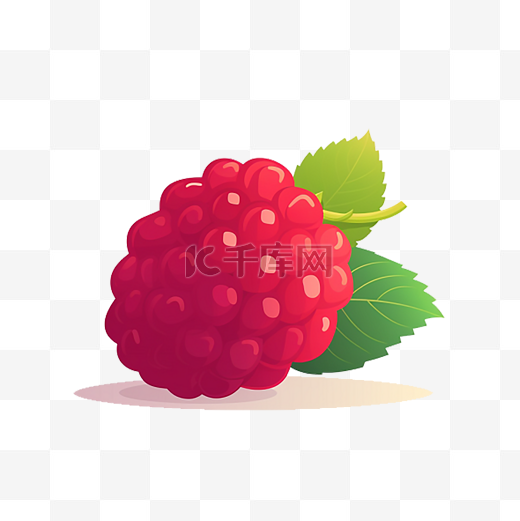 一颗树莓平面卡通图片