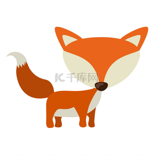 孤立的狐狸卡通设计图片